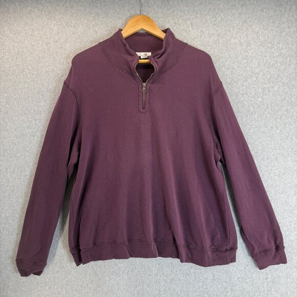 ModODoc Dark Purple 1/4 Zip Sweater Pullover VNeck Cotton Womens Size‎ Large L - Picture 1 of 11